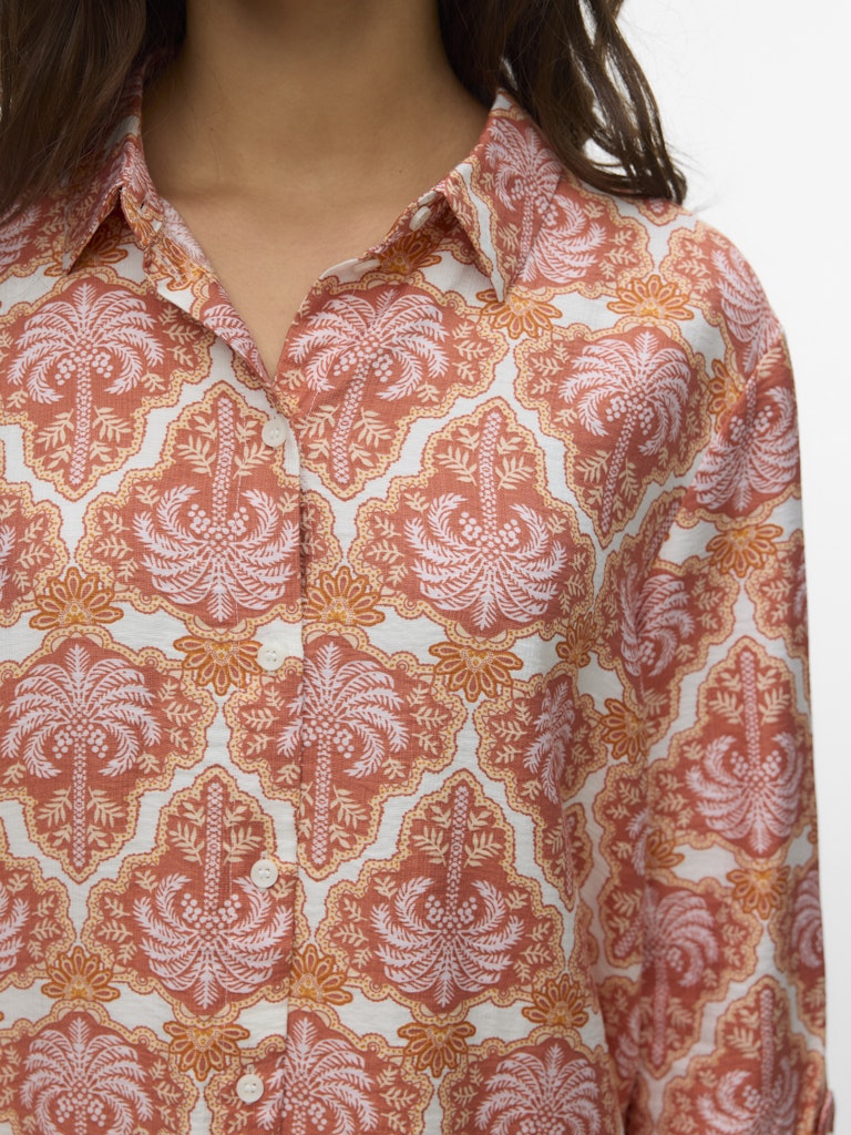 VERO MODA 10349830 Evelijn blouse l/m dames - oranje dessin