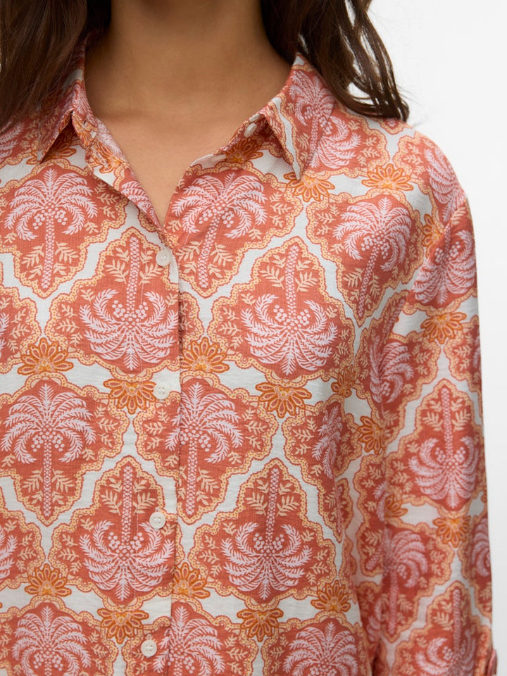 VERO MODA 10349830 Evelijn blouse l/m dames - oranje dessin