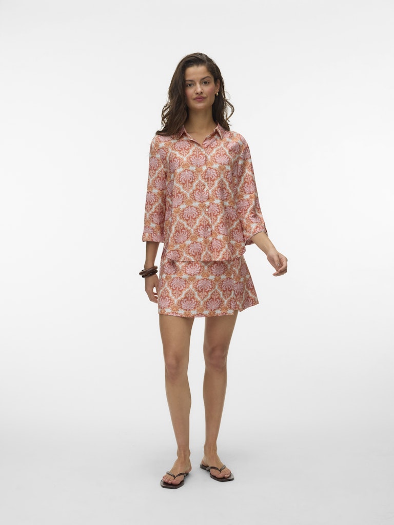 VERO MODA 10349830 Evelijn blouse l/m dames - oranje dessin