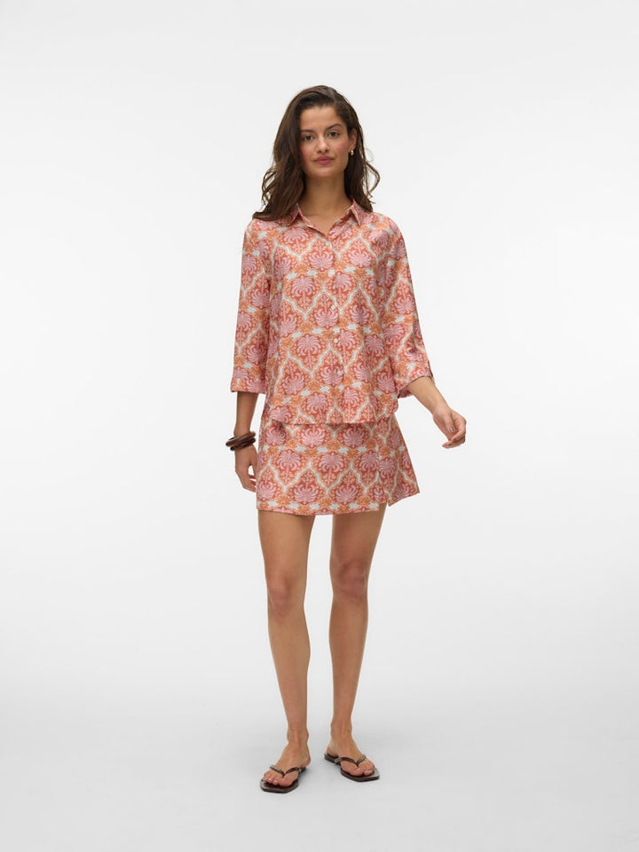 VERO MODA 10349830 Evelijn blouse l/m dames - oranje dessin