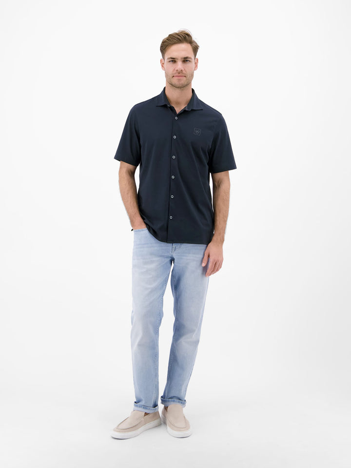 Lerros 2632346 overhemd k/m navy – heren