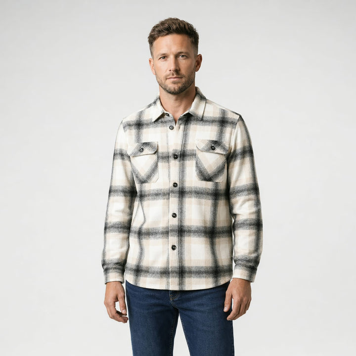 Cars men Mitzel overshirt ecru dessin – heren