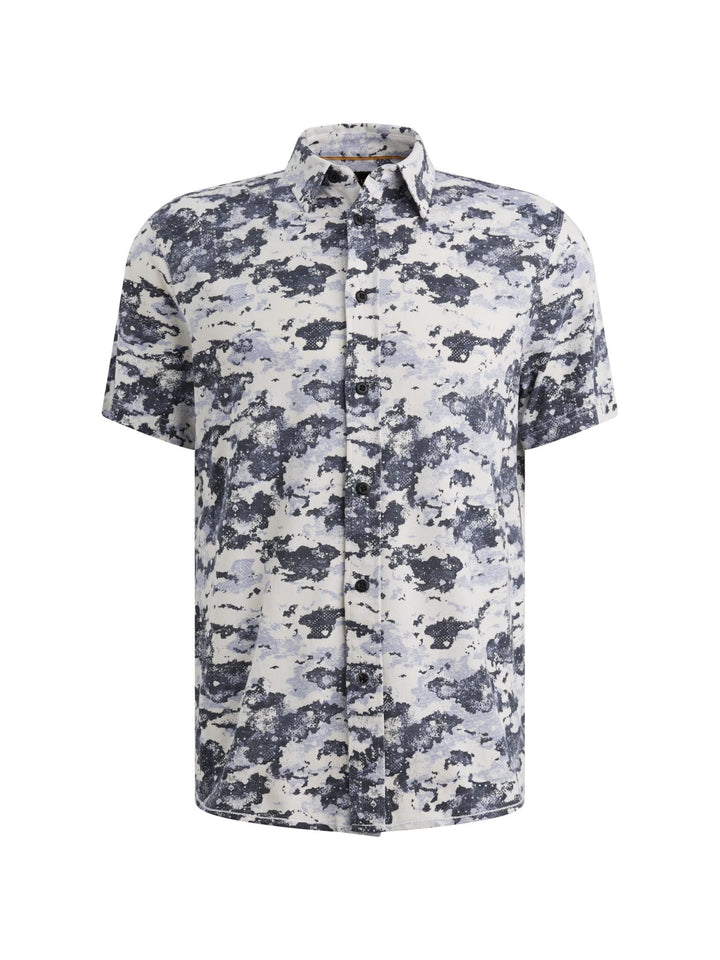 PME-Legend PSIS2605232 overhemd k/m heren – blauw dessin