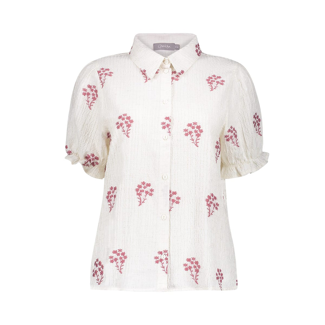 Geisha blouse 63458-20 wit dessin – dames