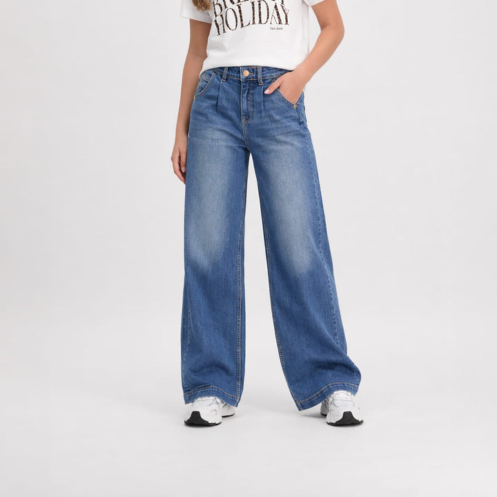 cars girls 28038 jeans bootcut flare fit blue denim – meisjes