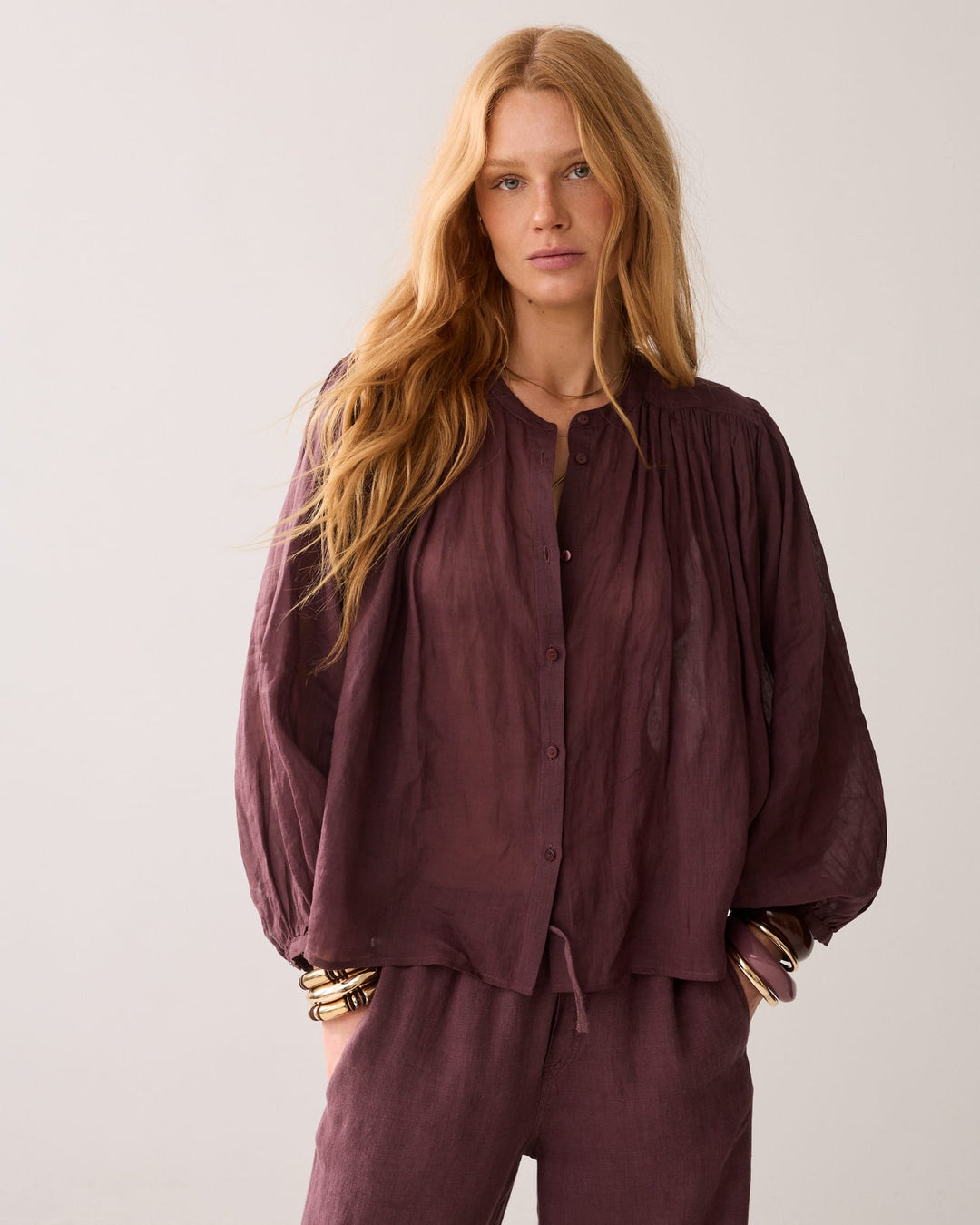 Summum blouse l/m dames bordeaux – 2S3508-12462