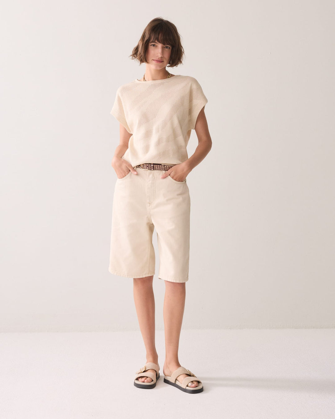 Summum Top Camou gauze ecru – dames