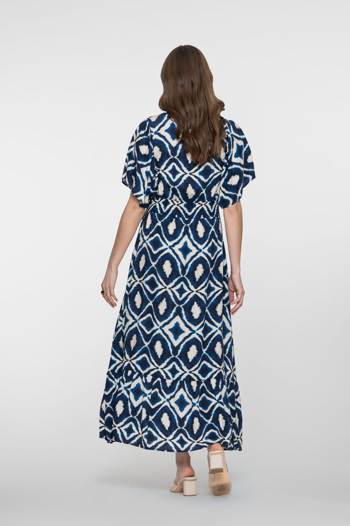 Geisha 67116-20 midi jurk blauw dessin – dames