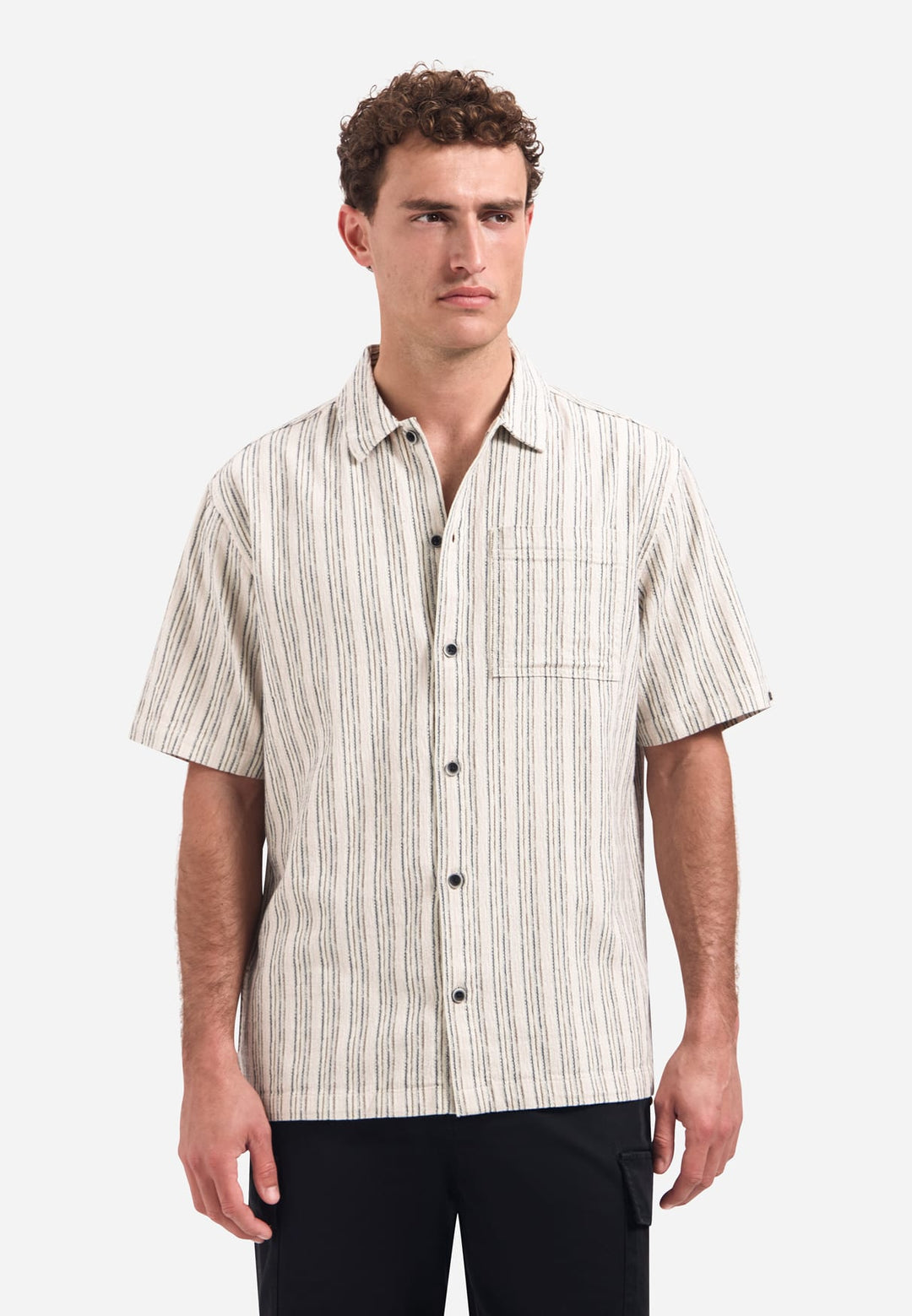 No Excess overhemd k/m ecru dessin – heren
