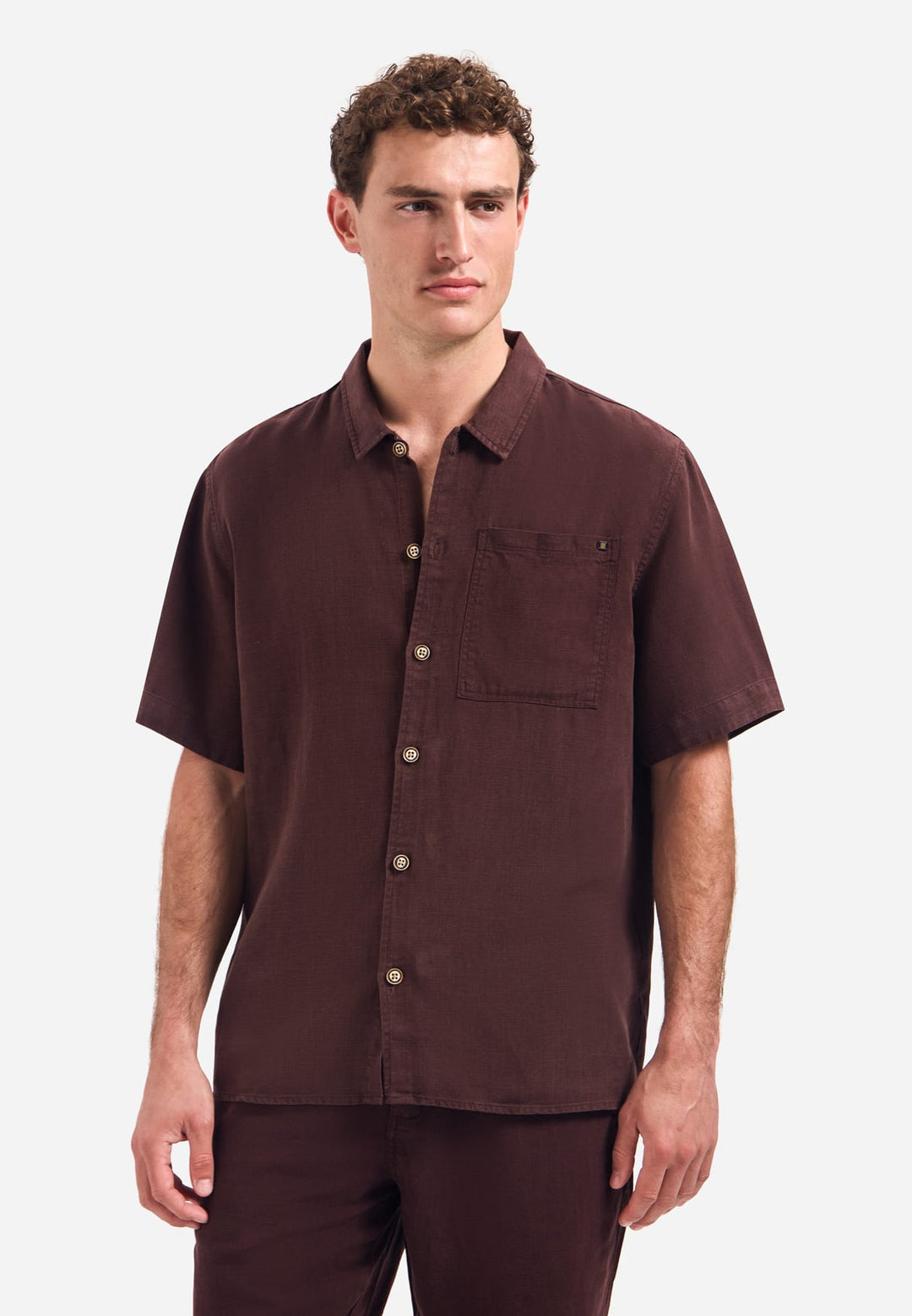 No Excess overhemd l/m bruin dessin – heren