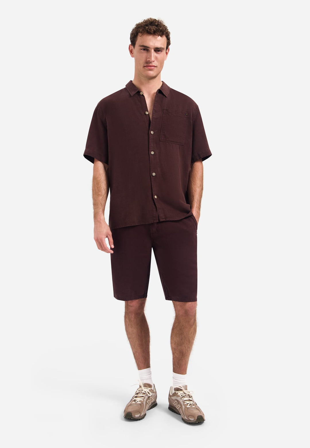 No Excess overhemd l/m bruin dessin – heren