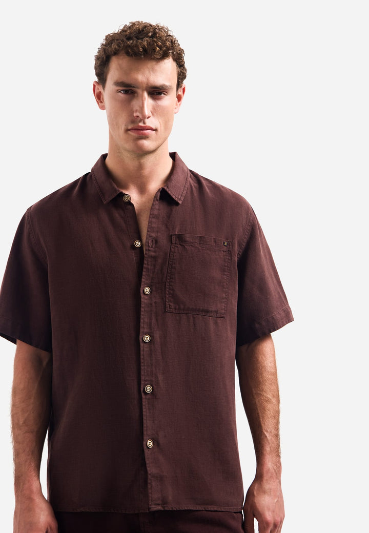 No Excess overhemd l/m bruin dessin – heren