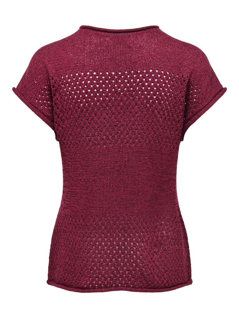 Jacqueline de Yong 15373835 Mia gebreide pullover bordeaux