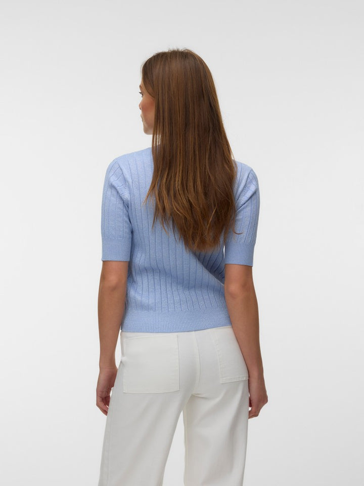 VERO MODA VMBLOW SS O-NECK TOP GA LX - lichtblauw dames