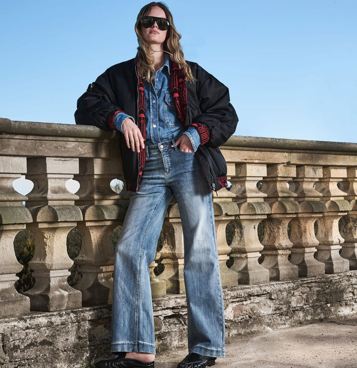MAC women jeans low croth-baggy fit – dames - Blue Denim - L34