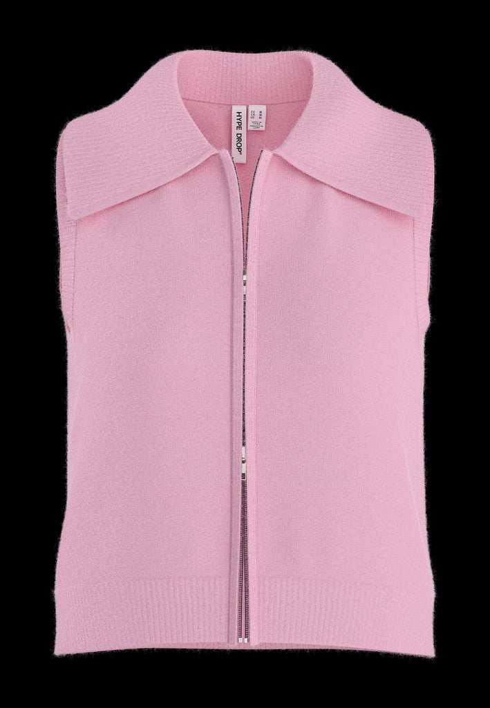 Hype drop Nisrine gilet gebreid roze – dames