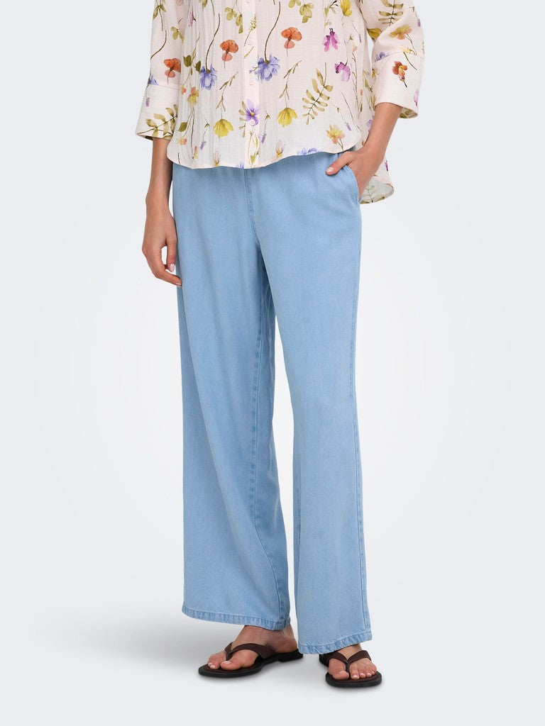 Jacqueline de Yong Mira lange broek dames – blue denim - L32