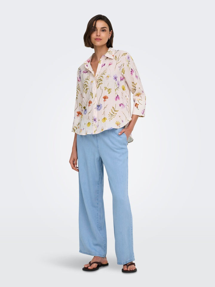 Jacqueline de Yong Mira lange broek dames – blue denim - L32