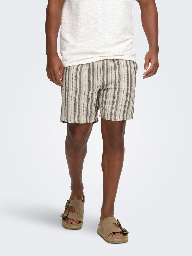 ONLY & SONS Trev short heren bruin dessin