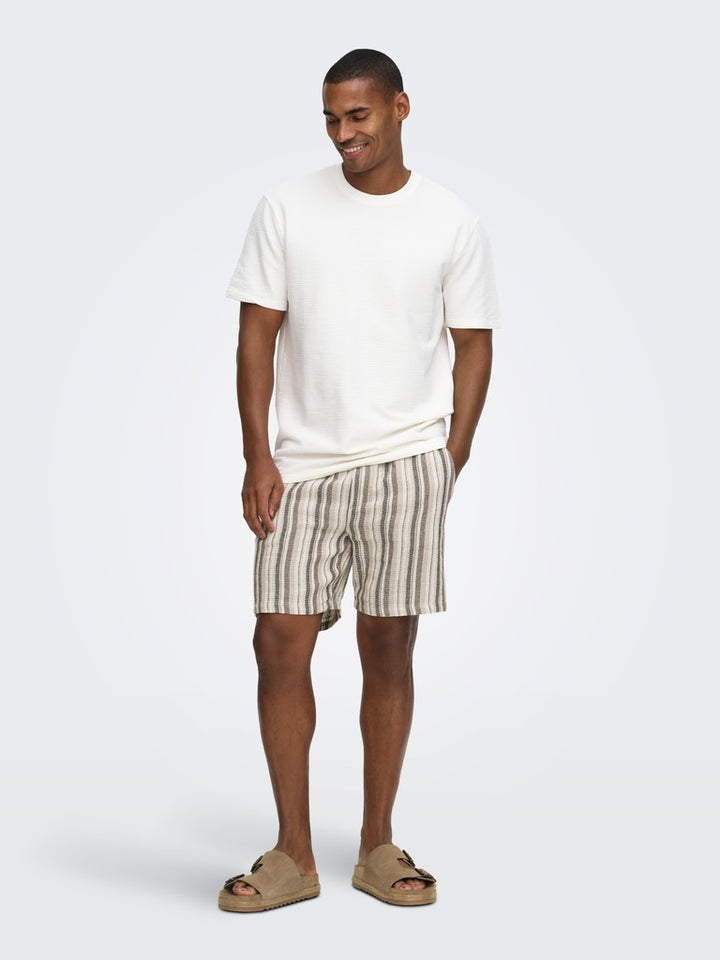 ONLY & SONS Trev short heren bruin dessin