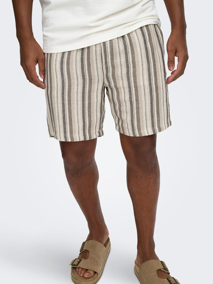 ONLY & SONS Trev short heren bruin dessin