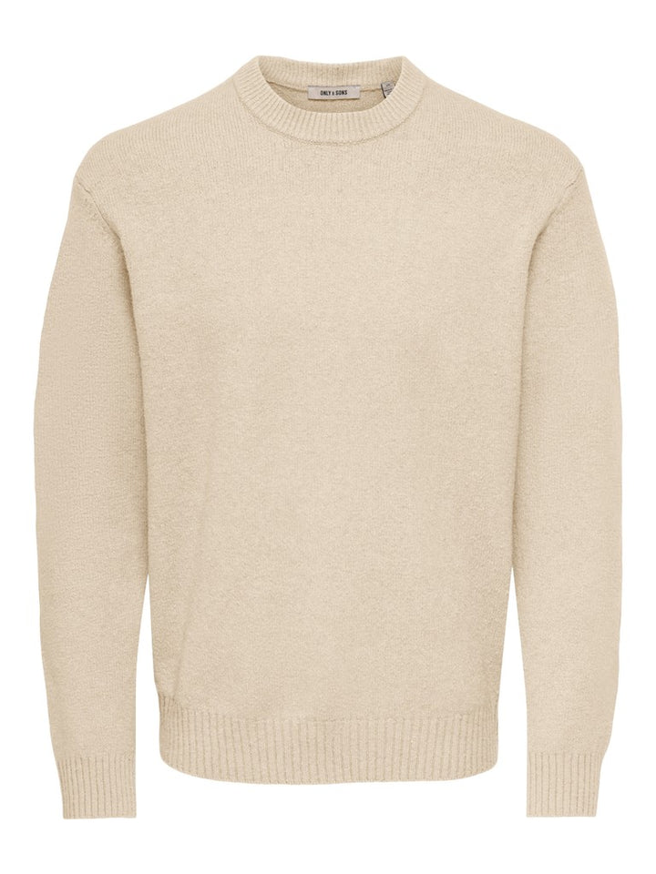 ONLY & SONS ONSJAMES RLX CREW KNIT NOOS – trui heren - Ecru