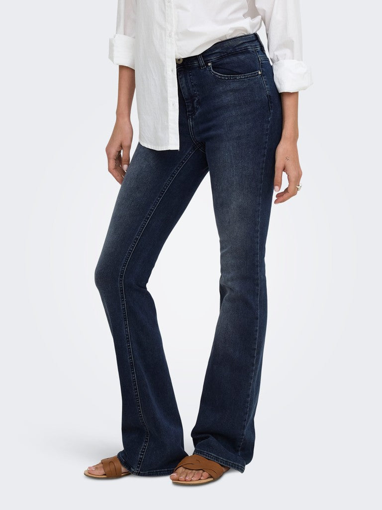 Only flared fit jeans blauw denim – dames - Blue Denim - L34