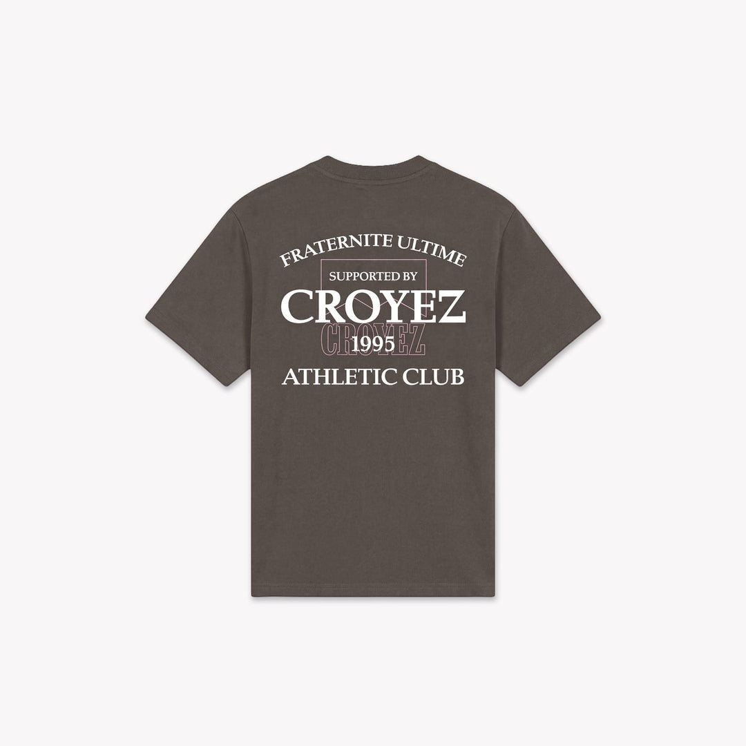 Croyez Overlay Fraternite T-Shirt bruin – heren