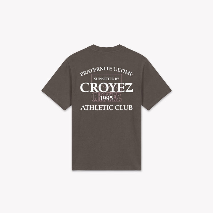 Croyez Overlay Fraternite T-Shirt bruin – heren
