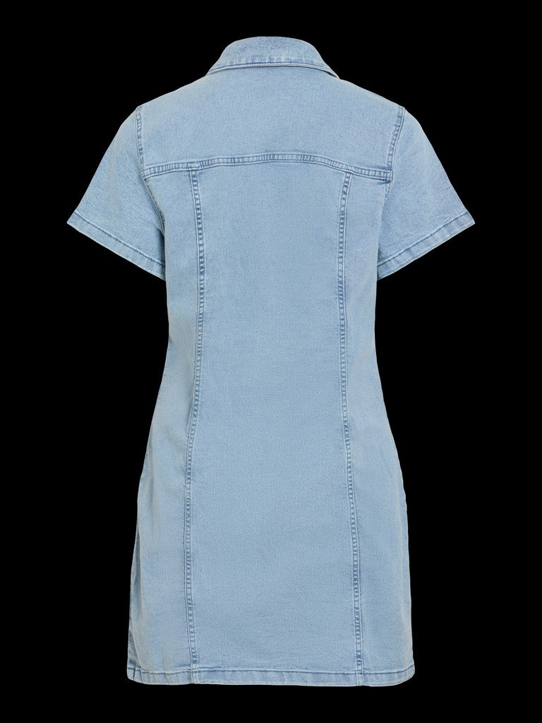 Vila VINISA S/S Denim jurk kort – dames - Blue Denim