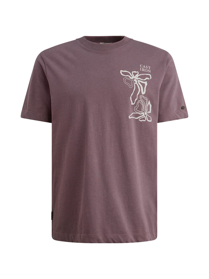 Cast Iron T-shirt mauve – heren