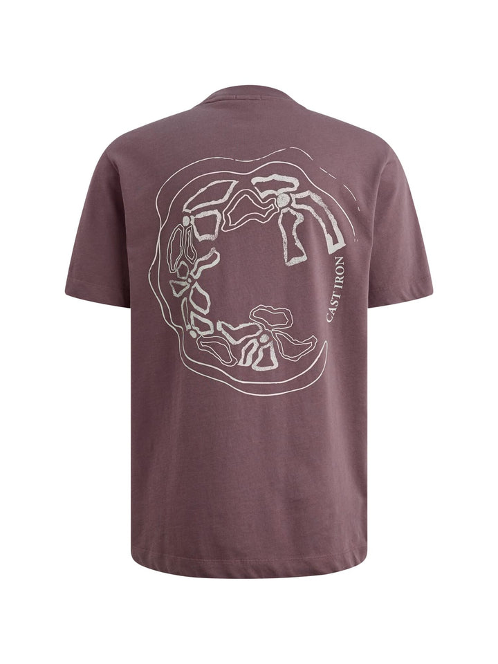 Cast Iron T-shirt mauve – heren