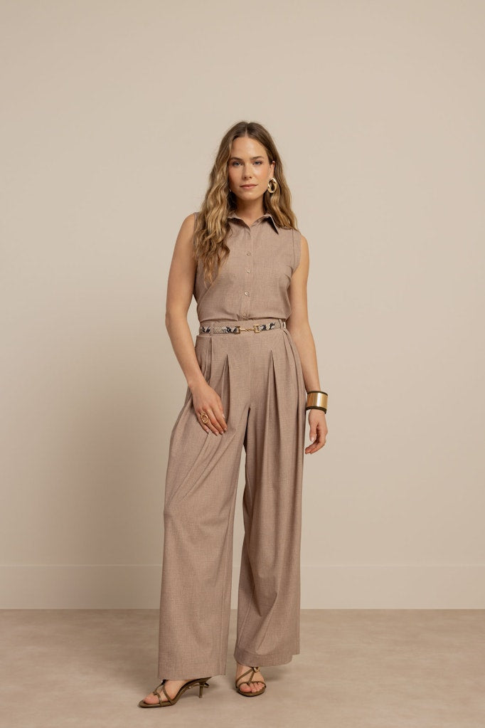 Studio Anneloes Georgie blouse l/m taupe – dames