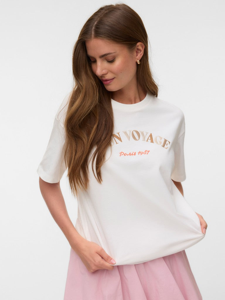 VERO MODA 10325349 Sara t-shirt k/m dames off-white