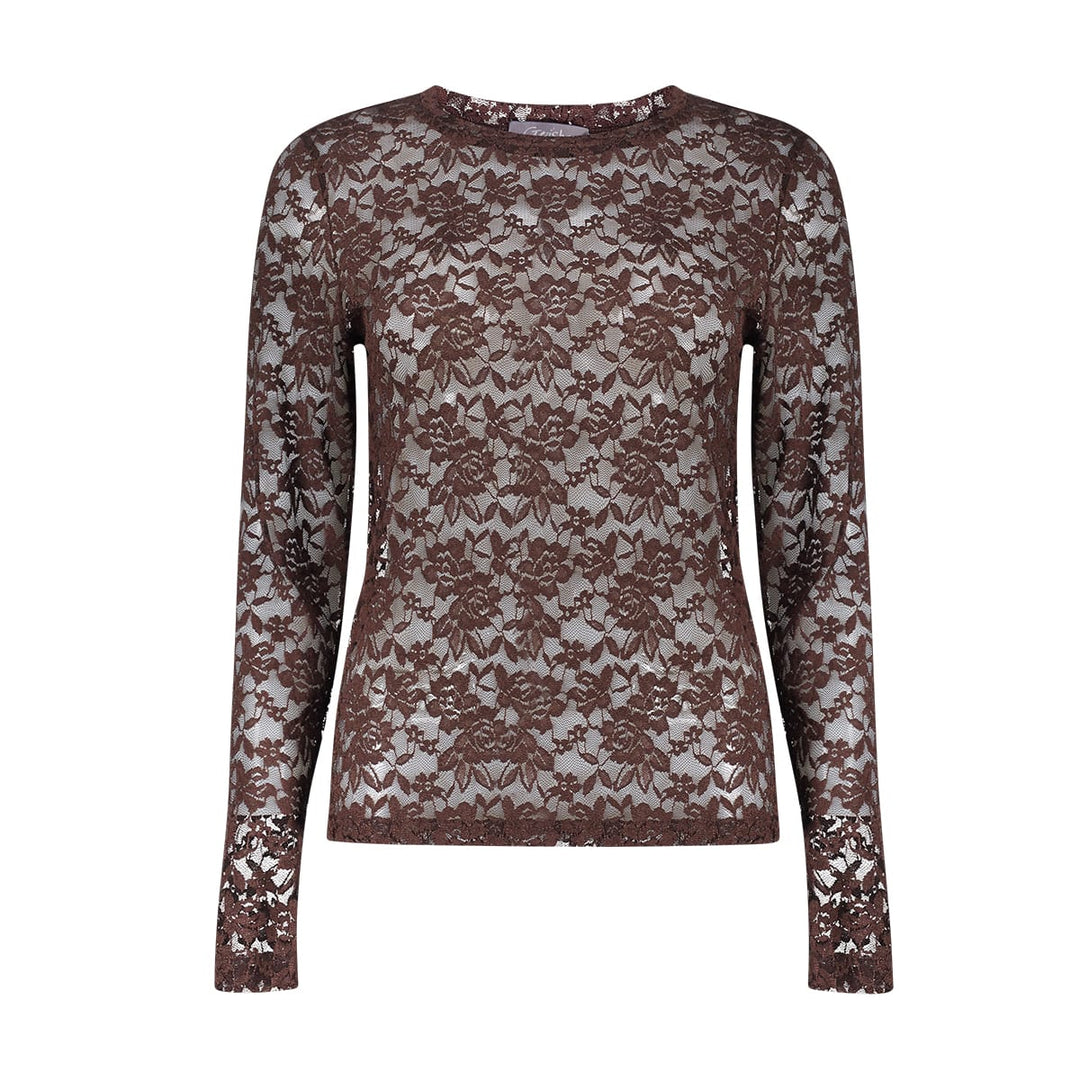 Geisha 62581-14 top l/m dames bruin dessin