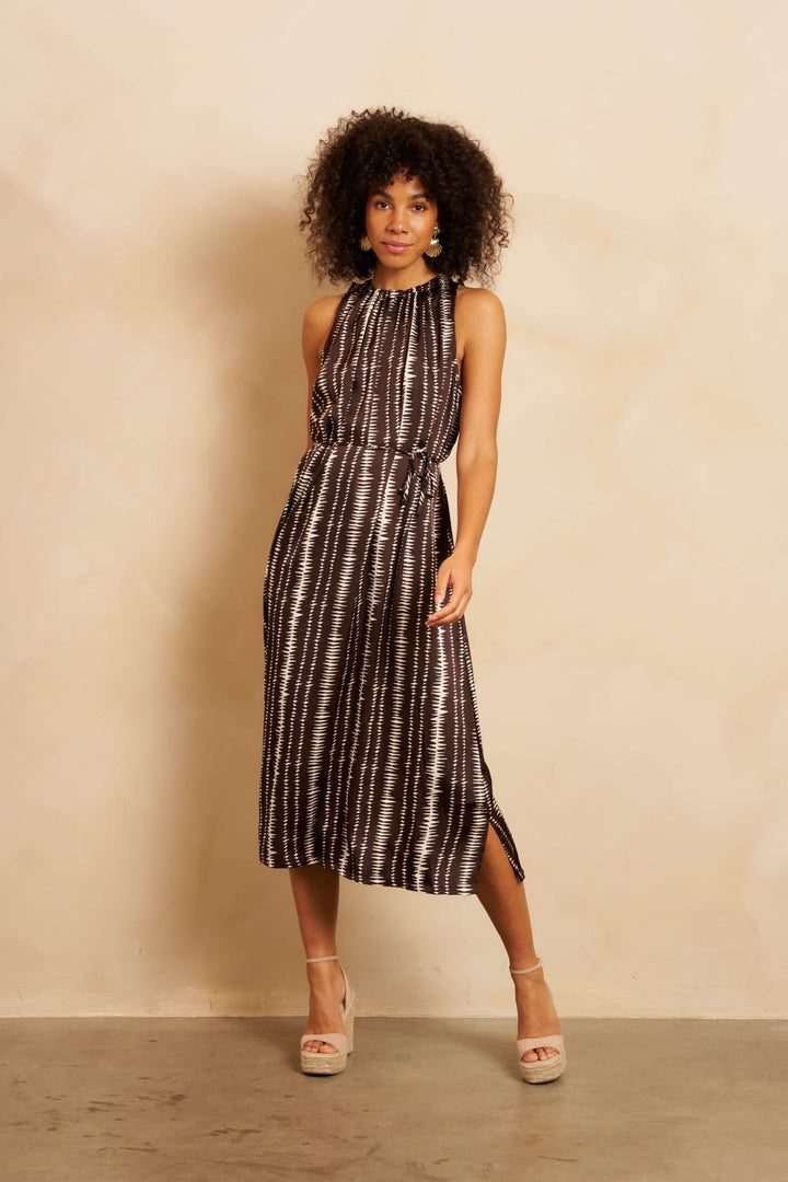 Lofty Manner RF25 - Dress Rox bruin dessin – damesjurk