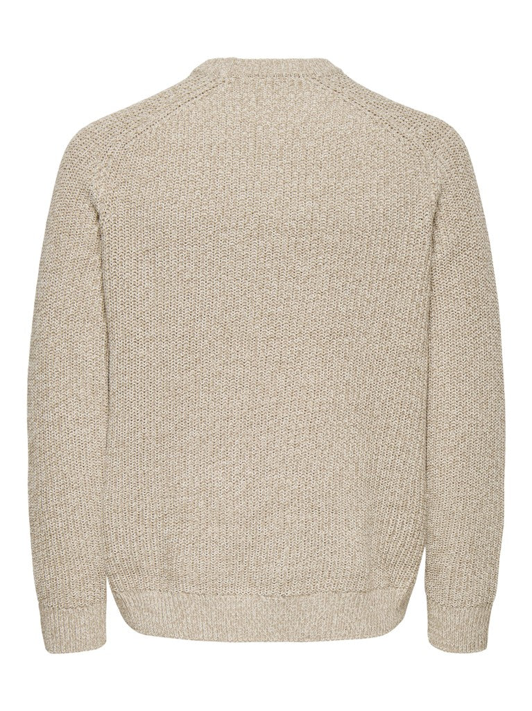 ONLY & SONS gebreide pullover zand – heren