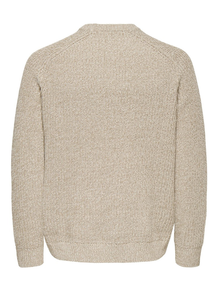ONLY & SONS gebreide pullover zand – heren