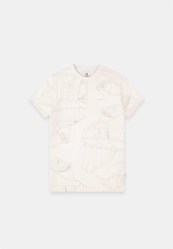 Gabbiano men t-shirt k/m heren ecru dessin – 1566115 Nik
