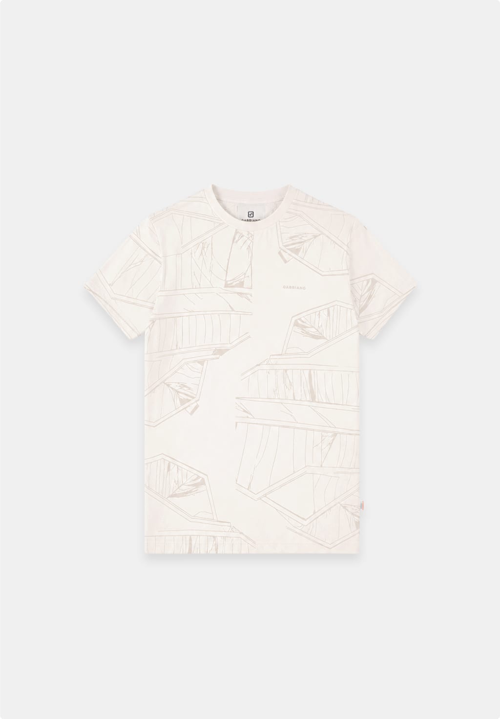 Gabbiano men 1566115 Nik t-shirt ecru dessin – heren