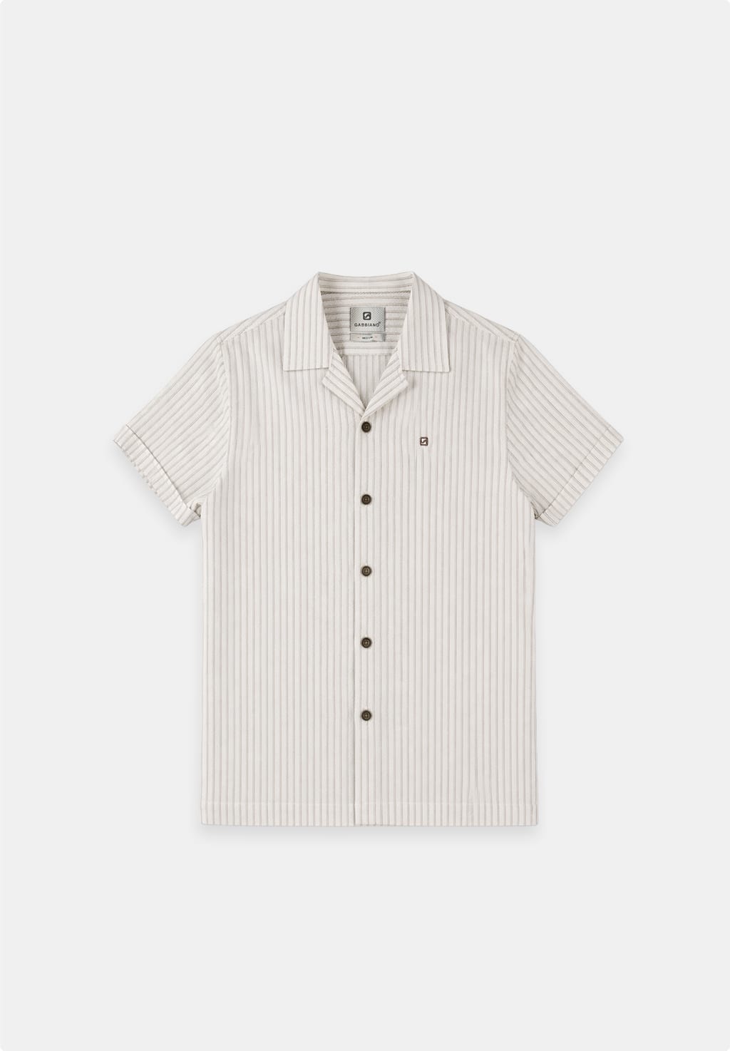 Gabbiano men overhemd k/m ecru dessin – heren