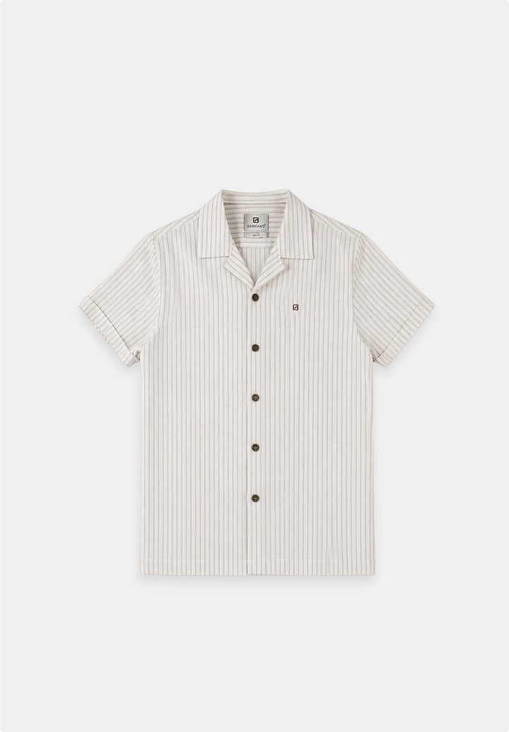 Gabbiano men overhemd k/m ecru dessin – heren
