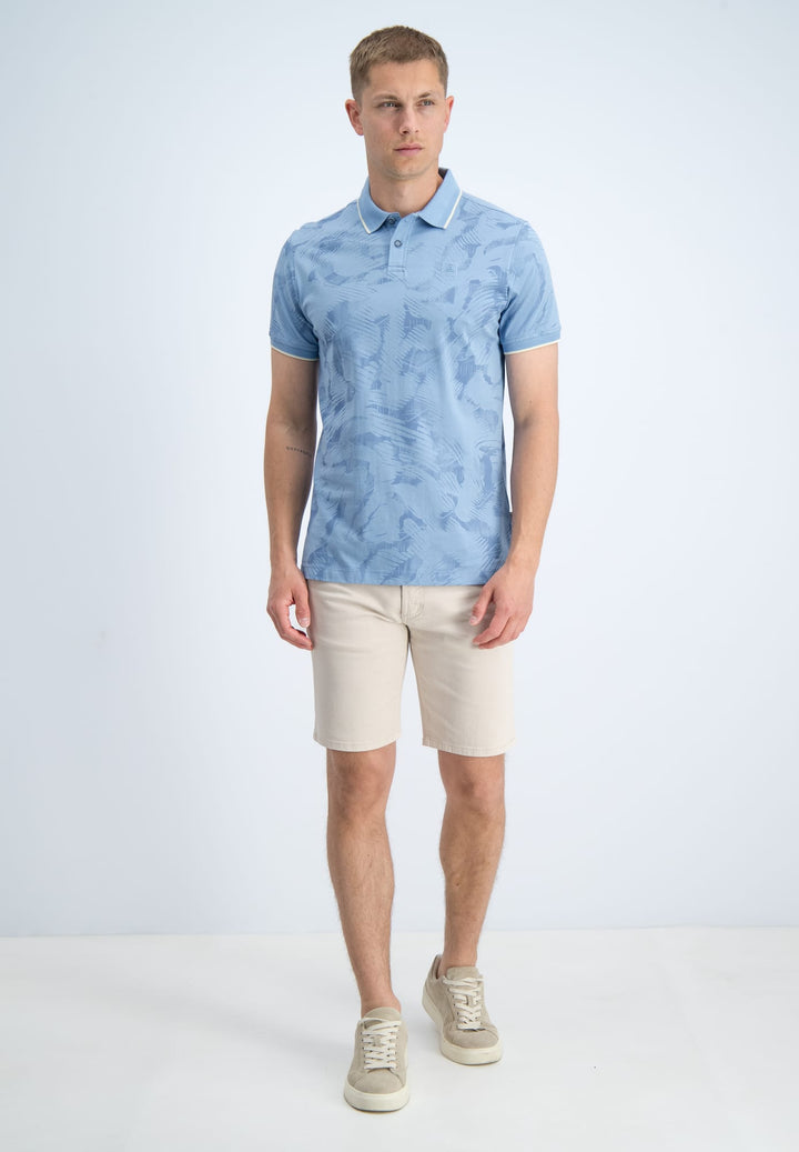 Gabbiano men polo Lovro blauw dessin – heren