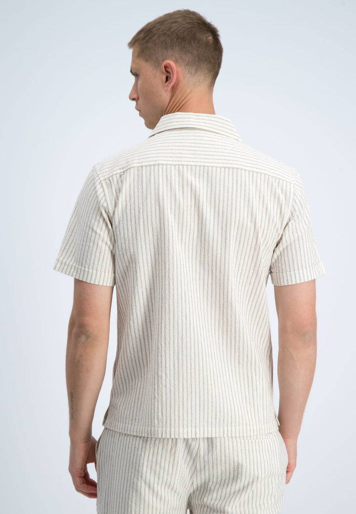 Gabbiano men 3366327 Noal overhemd k/m ecru dessin – heren