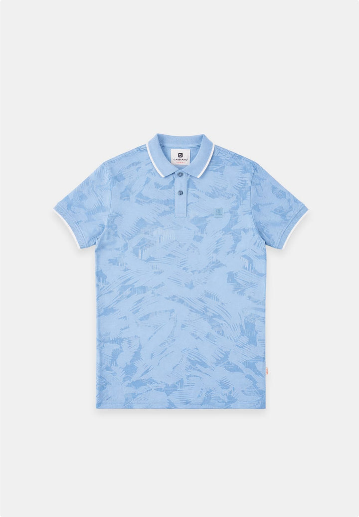 Gabbiano men polo Lovro blauw dessin – heren