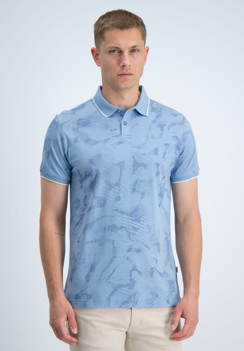 Gabbiano men polo Lovro blauw dessin – heren