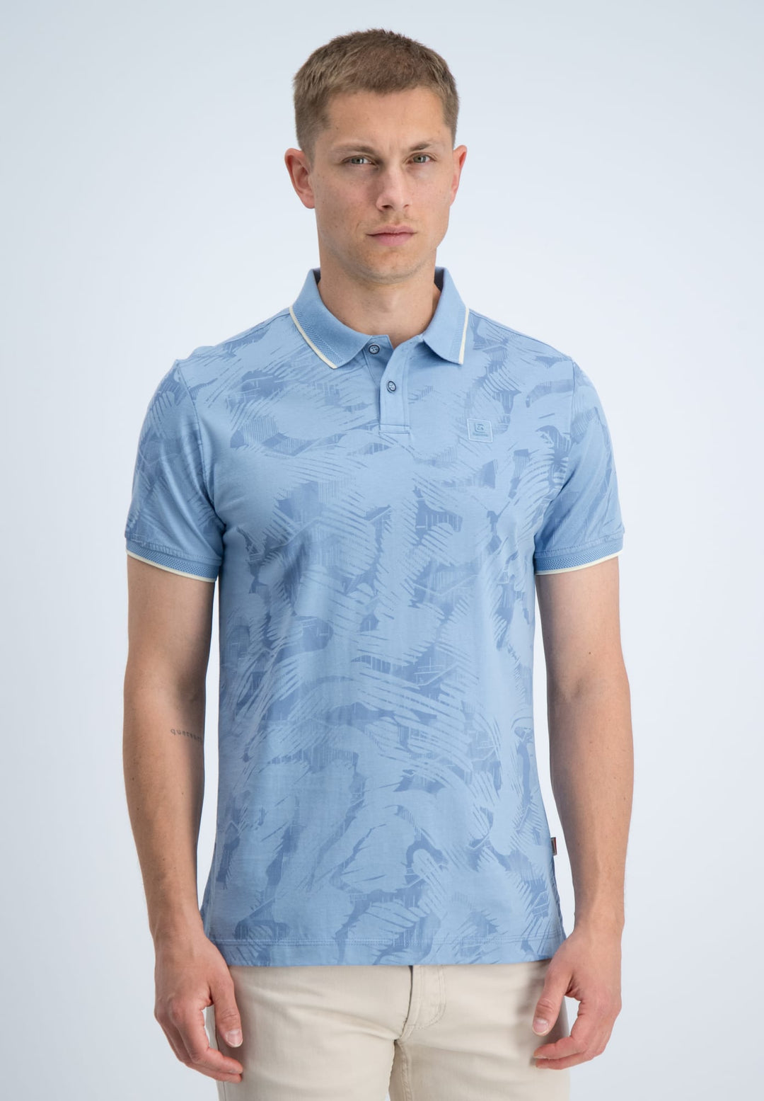 Gabbiano men 2366218 Lovro polo k/m heren blauw dessin