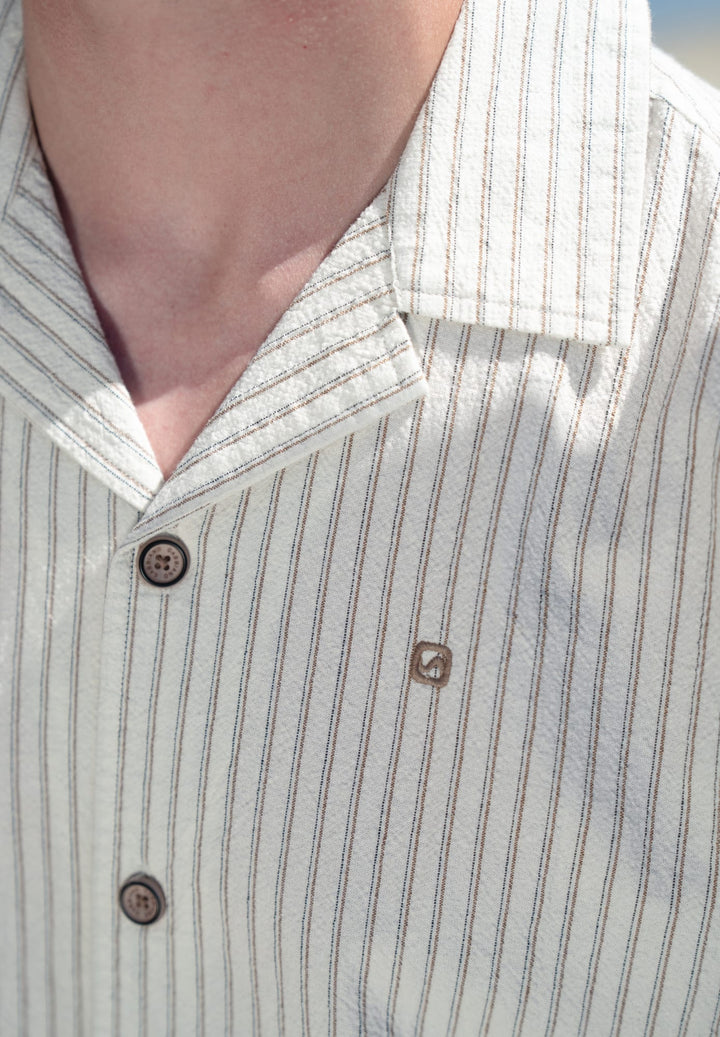 Gabbiano men 3366327 Noal overhemd k/m ecru dessin – heren