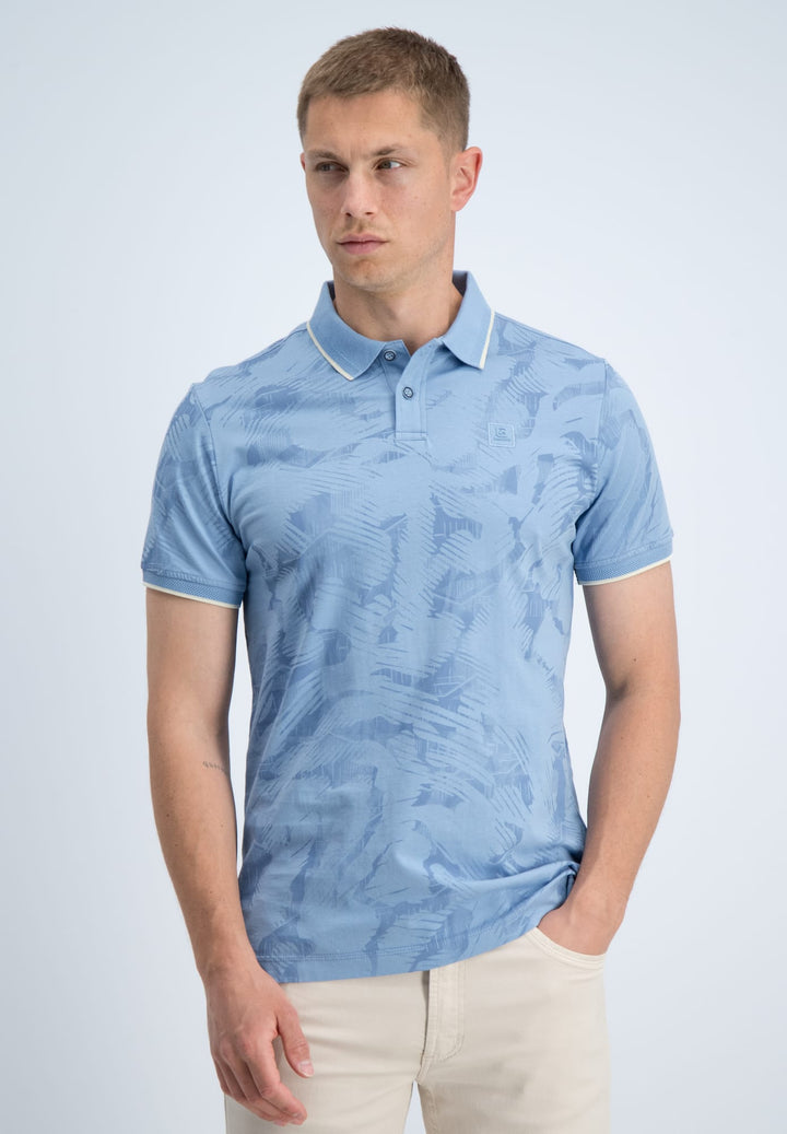 Gabbiano men polo Lovro blauw dessin – heren