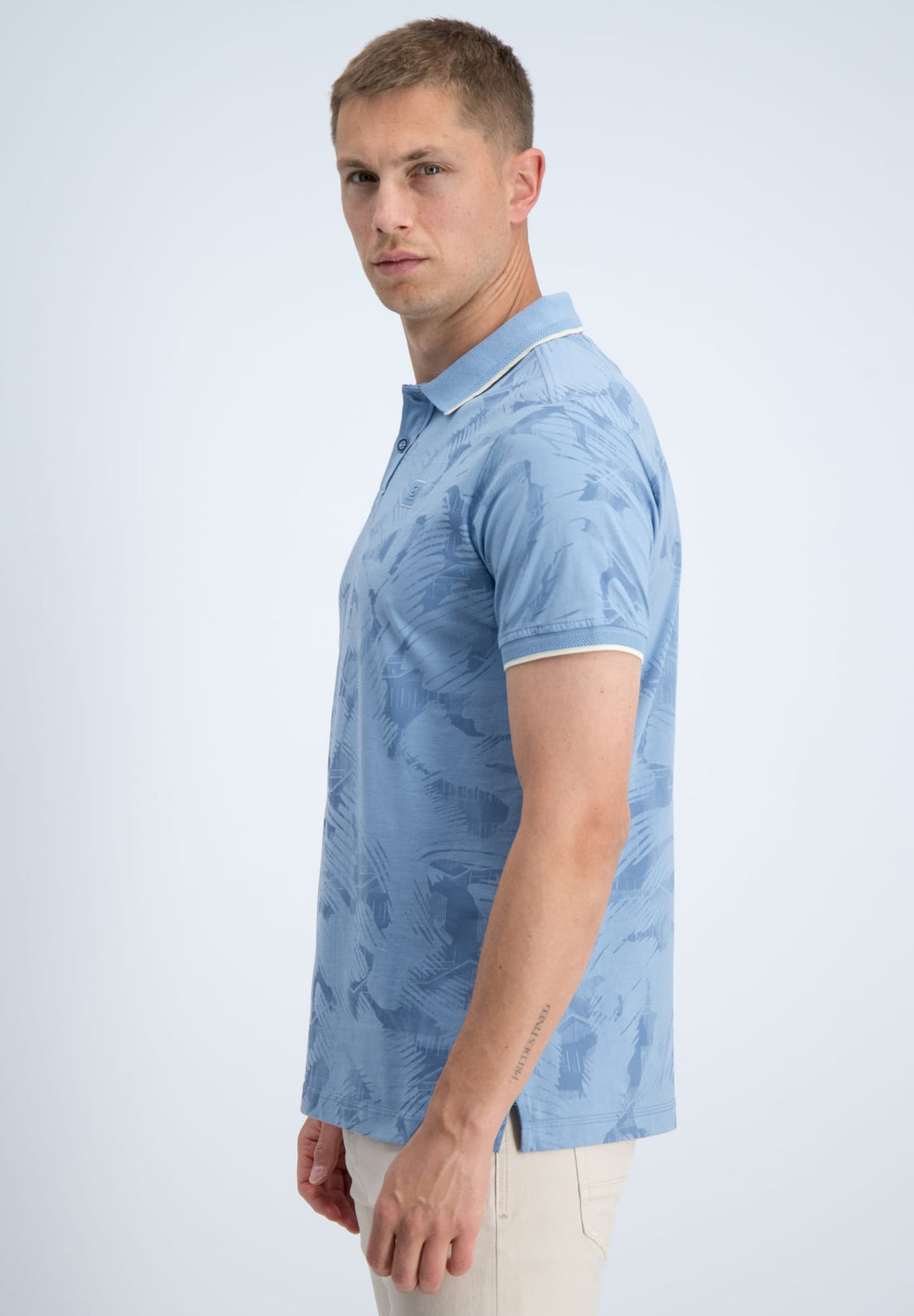 Gabbiano men polo Lovro blauw dessin – heren